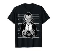 Conde Drácula Monstruo Vampiro Mugshot Camiseta gráfica económica, Hombre, Negro, XL