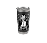 Conde Drácula Monstruo Vampiro Mugshot Vaso térmico de acero inoxidable de doble pared