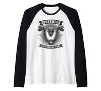 Condenado a Cadena Perpetua Tras Las rejas Motociclistas Hombres Mujeres Camiseta Manga Raglan