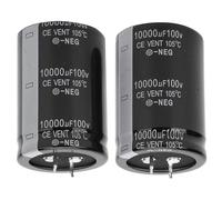 Condensador 10000Uf 100V, 2 Piezas 10000Uf 100V Condensador Electrolítico 105 ℃ 35X50Mm