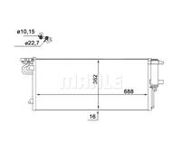 Condensador, aire acondicionado MAHLE AC 103 000S