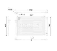 Condensador, aire acondicionado MAHLE AC 344 000S