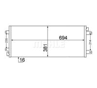 Condensador, aire acondicionado MAHLE AC 527 000S