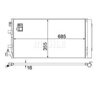 Condensador, aire acondicionado MAHLE AC 630 000S