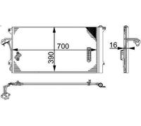 Condensador, aire acondicionado MAHLE AC 659 000S AUDI Q7 (4LB) 3 2010-2015