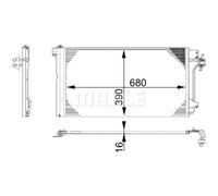 Condensador, aire acondicionado MAHLE AC 672 000S