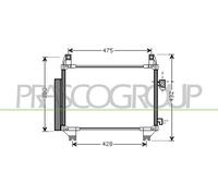 PRASCO TY325C002 Condensador, aire acondicionado
