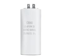 Condensador CBB60 12µF ±5% 450V AC 50/60Hz hasta 85 °C con 2 conectores - Condensador de Funcionamiento y Arranque para Bomba de Agua, Lavadora, Motor Piscina y Compresor - Anti-Humedad, 1 Unidad