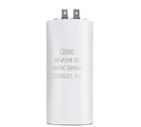 Condensador CBB60 16µF ±5% 450V AC 50/60Hz hasta 85 °C con 2 conectores- Condensador de Funcionamiento y Arranque para Bomba de Agua, Lavadora, Motor Piscina y Compresor - Anti-Humedad, 1 Unidad