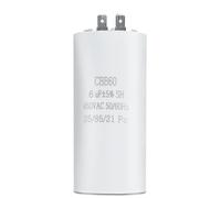 Condensador CBB60 6µF ±5% 450V AC 50/60Hz hasta 85 °C con 2 conectores - Condensador de Funcionamiento y Arranque para Bomba de Agua, Lavadora, Motor Piscina y Compresor - Anti-Humedad, 1 Unidad
