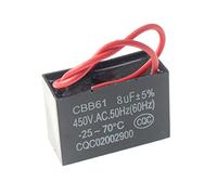 Condensador CBB61 450V 1/1.2/1.5/2/3/3.5/4/5/8/10/12/15/16/20UF Condensador para ventilador de techo Motor de ventilación en el techo Condensador de funcionamiento
