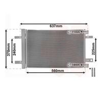 Condensador De Aire Acondicionado Con Secador Para Opel Grandland X 75