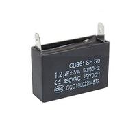 Condensador de Arranque CBB61 1,2 μF 450V AC con 2 Cables - Condensador para Motor Eléctrico Ventilador Bomba Máquina Lavadora, 25/70/21 (1,2µf)
