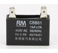 Condensador de arranque CBB61 con 4 conectores 15uF 450V 40/70/21 Condensador de arranque del motor. 1 unidad. (15μF)