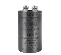 Condensador de arranque de motor compatible con 250MFD 125VCA, condensador de arranque electrolítico de aluminio CD60 para motores de CA monofásicos, aire acondicionado, compresores, bombas, repuesto