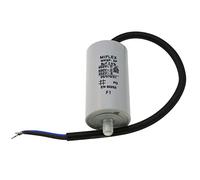 Condensador de Arranque de Motor de Miflex; Capacidad 8µF, tensión 450 V, Dimensiones 35 x 65 mm, Cable M8