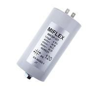 Condensador de Arranque para Motor, 120 µF, 400 V, 60 x 119 mm, Conector Miflex, 120uF