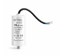 Condensador de motor monofásico 425 V/450 V/475 V - Condensador permanente con cable - Compatible con bomba piscina, lavadora de alta presión Kärcher, puerta de garaje y portal, compresor (16 μF / 16