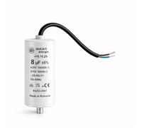 Condensador de motor monofásico 425 V/450 V/475 V - Condensador permanente con cable - Compatible con bomba piscina, lavadora de alta presión Kärcher, puerta de garaje y portal, compresor (8 μF / 8 uF