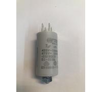Condensador de tamaño reducido 7uF, 450 voltios, salida de terminal doble Faston PL y tornillo Ø 30 mm x 70 mm