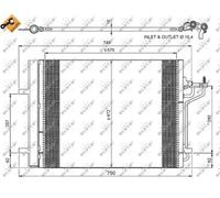 Condensador del aire acondicionado 350052 NRF para FORD C-MAX II GRAND C-MAX