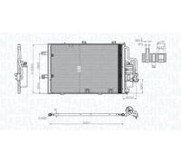 Condensador del aire acondicionado 350203770000 MAGNETI MARELLI para OPEL