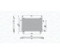 Condensador del aire acondicionado 350203798000 MAGNETI MARELLI para TOYOTA