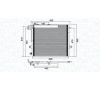 Condensador del aire acondicionado 350203947000 MAGNETI MARELLI