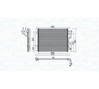 Condensador del aire acondicionado 350203976000 MAGNETI MARELLI para KIA HYUNDAI