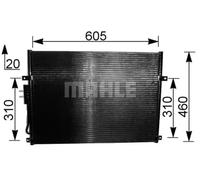 Condensador del aire acondicionado AC 219 000S MAHLE para JEEP CHEROKEE
