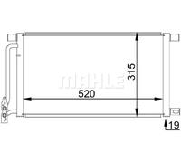 Condensador del aire acondicionado AC 235 001S MAHLE para BMW 3 X3 3 Touring
