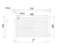 Condensador del aire acondicionado AC 344 000S MAHLE para BMW ALPINA