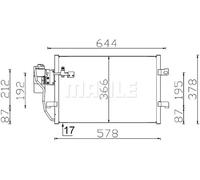 Condensador del aire acondicionado AC 351 000S MAHLE para MERCEDES-BENZ CLASE A