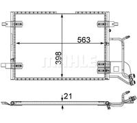 Condensador del aire acondicionado AC 352 000S MAHLE para AUDI VW