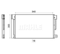 Condensador del aire acondicionado AC 367 000S MAHLE para OPEL FIAT CITROËN