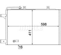 Condensador del aire acondicionado AC 370 000S MAHLE para MERCEDES-BENZ CLASE A