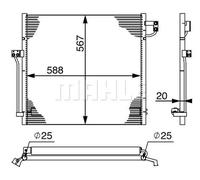 Condensador del aire acondicionado AC 41 000S MAHLE para MERCEDES-BENZ CLASE M