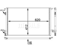 MAHLE Aftermarket Condensador, aire acondicionado para CADILLAC: BLS & VAUXHALL: Vectra, Signum & OPEL: Signum, Vectra (Ref: AC 411 000S)
