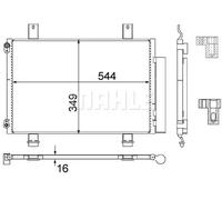 Condensador del aire acondicionado AC 456 000S MAHLE para SUZUKI SWIFT III