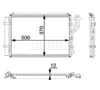 Condensador del aire acondicionado AC 48 000P MAHLE para HYUNDAI KIA