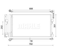 Condensador del aire acondicionado AC 486 000S MAHLE para RENAULT LATITUDE