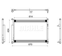 MAHLE Kondensator, Klimaanlage AC490000S