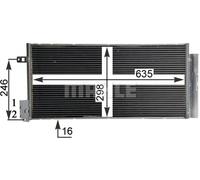Condensador del aire acondicionado AC 505 001S MAHLE para ABARTH FIAT ALFA ROMEO