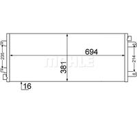 Condensador del aire acondicionado AC 527 000S MAHLE para RENAULT OPEL NISSAN