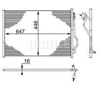 Condensador del aire acondicionado AC 6 000S MAHLE para MERCEDES-BENZ CLASE S