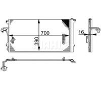 Condensador del aire acondicionado AC 659 000S MAHLE para AUDI PORSCHE VW