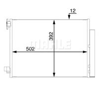 Condensador del aire acondicionado AC 73 000S MAHLE para DACIA RENAULT SMART
