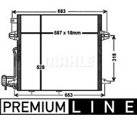 Condensador del aire acondicionado AC 756 000P MAHLE para MERCEDES-BENZ CLASE G