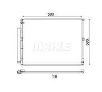 Condensador del aire acondicionado AC 836 000S MAHLE para TOYOTA