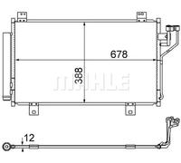 Condensador del aire acondicionado AC 865 000S MAHLE para MAZDA 3 3 Sedán